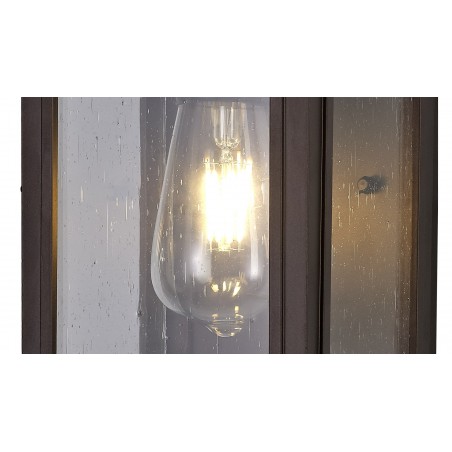 Loxo Flush Wall Lamp, 1 x E27, IP54, Antique Bronze/Clear Seeded Glass, 2yrs Warranty DELight - 8