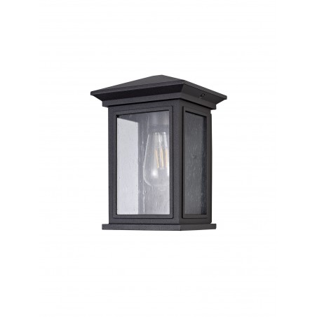 Loxo Flush Wall Lamp, 1 x E27, IP54, Anthracite/Clear Seeded Glass, 2yrs Warranty DELight - 3