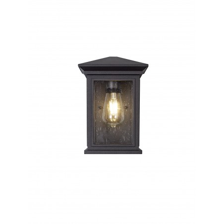 Loxo Flush Wall Lamp, 1 x E27, IP54, Anthracite/Clear Seeded Glass, 2yrs Warranty DELight - 4