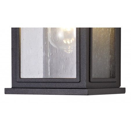 Loxo Flush Wall Lamp, 1 x E27, IP54, Anthracite/Clear Seeded Glass, 2yrs Warranty DELight - 7