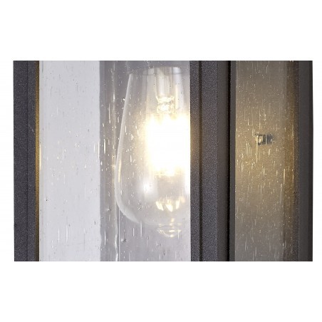 Loxo Flush Wall Lamp, 1 x E27, IP54, Anthracite/Clear Seeded Glass, 2yrs Warranty DELight - 8