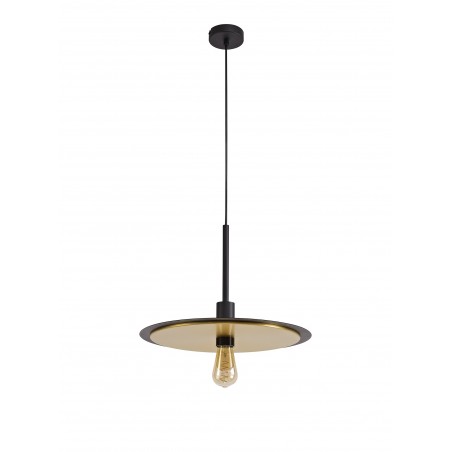 Deva Single 3 In1 Ceiling Flush, Semi-Fush & Pendant Light, 1 Light Adjustable E27, Black/Gold DELight - 4