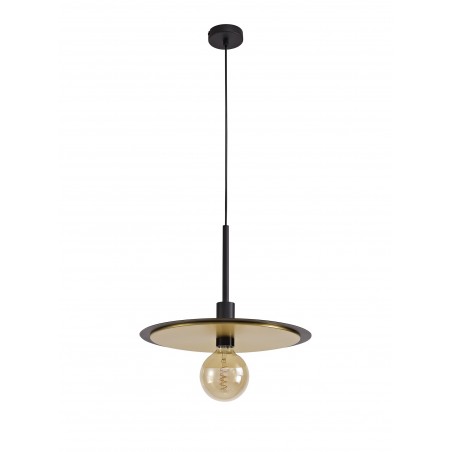 Deva Single 3 In1 Ceiling Flush, Semi-Fush & Pendant Light, 1 Light Adjustable E27, Black/Gold DELight - 6
