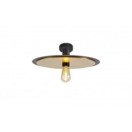 Deva Single 3 In1 Ceiling Flush, Semi-Fush & Pendant Light, 1 Light Adjustable E27, Black/Gold DELight - 8