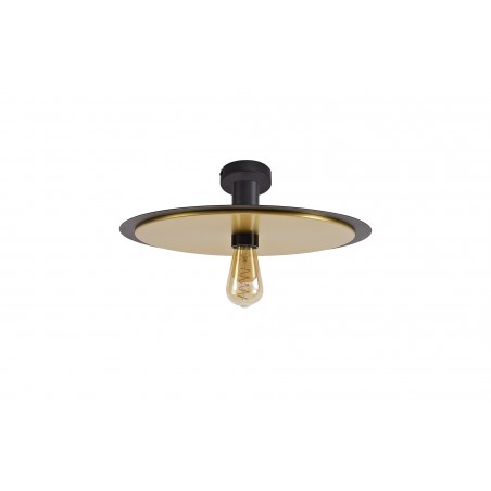 Deva Single 3 In1 Ceiling Flush, Semi-Fush & Pendant Light, 1 Light Adjustable E27, Black/Gold DELight - 10