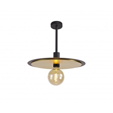 Deva Single 3 In1 Ceiling Flush, Semi-Fush & Pendant Light, 1 Light Adjustable E27, Black/Gold DELight - 11