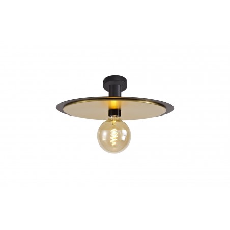 Deva Single 3 In1 Ceiling Flush, Semi-Fush & Pendant Light, 1 Light Adjustable E27, Black/Gold DELight - 12