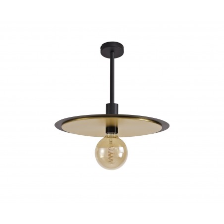 Deva Single 3 In1 Ceiling Flush, Semi-Fush & Pendant Light, 1 Light Adjustable E27, Black/Gold DELight - 13