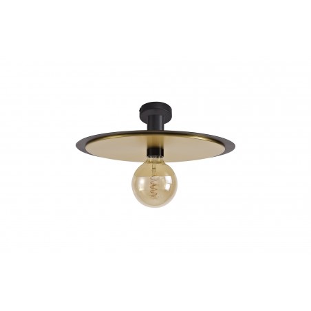 Deva Single 3 In1 Ceiling Flush, Semi-Fush & Pendant Light, 1 Light Adjustable E27, Black/Gold DELight - 14