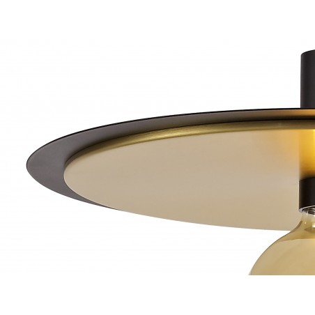 Deva Single 3 In1 Ceiling Flush, Semi-Fush & Pendant Light, 1 Light Adjustable E27, Black/Gold DELight - 17