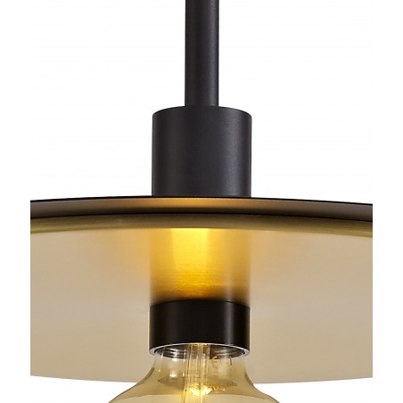 Deva Single 3 In1 Ceiling Flush, Semi-Fush & Pendant Light, 1 Light Adjustable E27, Black/Gold DELight - 18