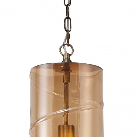 Apos Pendant, 1 Light E27, Antique Brass/Amber DELight - 6