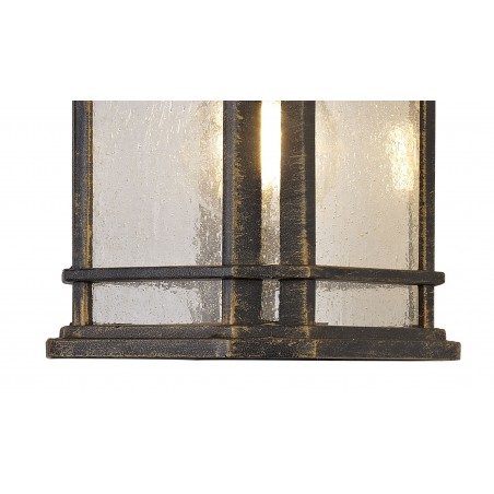 Norma Small Wall Lamp, 1 x E27, Brushed Black Gold/Seeded Glass, IP54, 2yrs Warranty DELight - 7