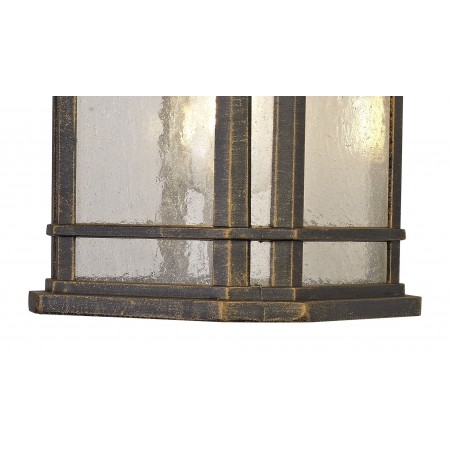 Norma Large Wall Lamp, 1 x E27, Brushed Black Gold/Seeded Glass, IP54, 2yrs Warranty DELight - 7