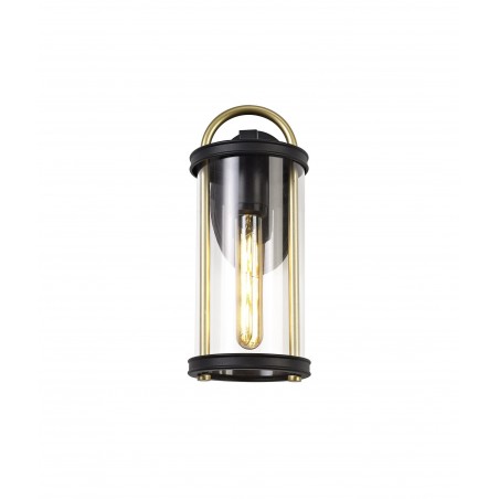 Abas Small Wall Lamp, 1 x E27, Black & Gold/Clear Glass, IP54, 2yrs Warranty DELight - 4