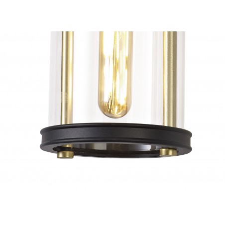 Abas Small Wall Lamp, 1 x E27, Black & Gold/Clear Glass, IP54, 2yrs Warranty DELight - 7
