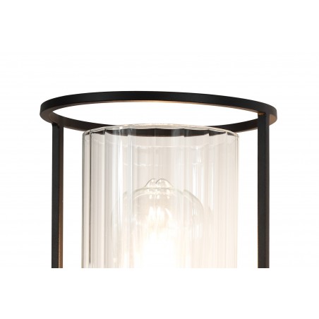 Cato Wall Light, 1 Light E27, Black/Clear Glass DELight - 5