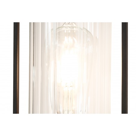 Cato Wall Light, 1 Light E27, Black/Clear Glass DELight - 6