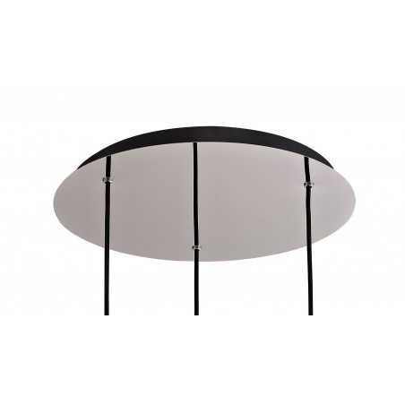 Nebulla Round Pendant, 3 Light Adjustable E27, Black/Smoke Fade Glass DELight - 5