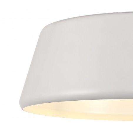 Celeste Single Large Pendant, 1 Light Adjustable E27, Gloss White/Gloss White DELight - 7