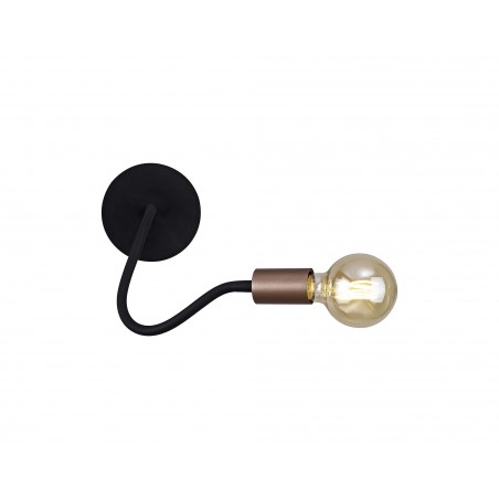 Midas Flexible Wall Lamp, 1 Light E27, Satin Black/Brushed Copper DELight - 1