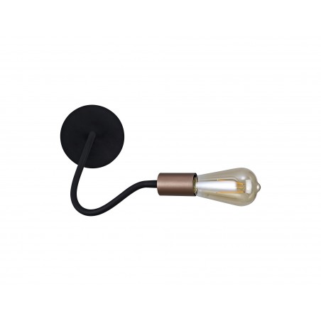 Midas Flexible Wall Lamp, 1 Light E27, Satin Black/Brushed Copper DELight - 5