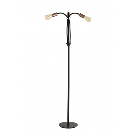 Midas Flexible Floor Lamp, 3 Light E27, Satin Black/Brushed Copper DELight - 6