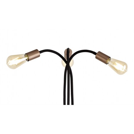 Midas Flexible Floor Lamp, 3 Light E27, Satin Black/Brushed Copper DELight - 10