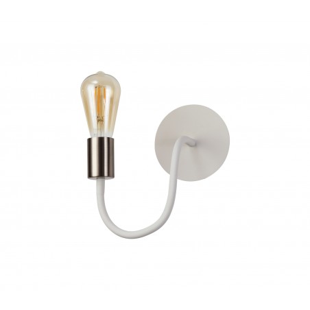 Midas Flexible Wall Lamp, 1 Light E27 Satin White/Satin Nickel DELight - 7