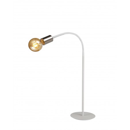 Midas Flexible Table Lamp, 1 Light E27 Satin White/Satin Nickel DELight - 1