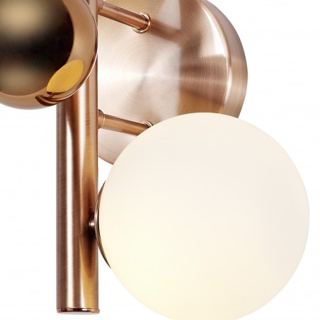 Asha Wall Lamp, 2 x G9, Antique Copper/Opal & Copper Glass DELight - 6