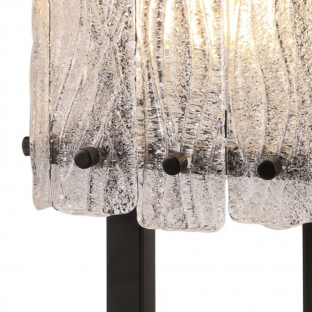 Aster Table Lamp, 1 Light E27, Matt Black/Crystal Sand Glass DELight - 5
