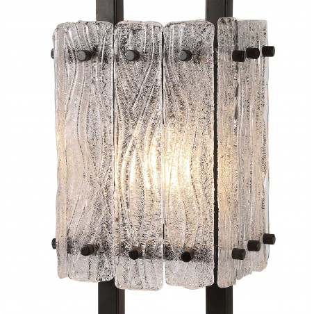Aster Table Lamp, 1 Light E27, Matt Black/Crystal Sand Glass DELight - 6