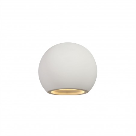 Emma Round Ball Up & Down Wall Lamp, 1 x G9, White Paintable Gypsum DELight - 1