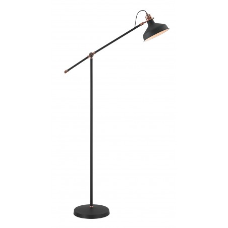 Hydra Adjustable Floor Lamp, 1 x E27, Sand Black/Copper/White DELight - 1