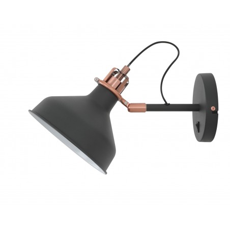 Hydra Adjustable Wall Lamp Switched, 1 x E27, Sand Black/Copper/White DELight - 3