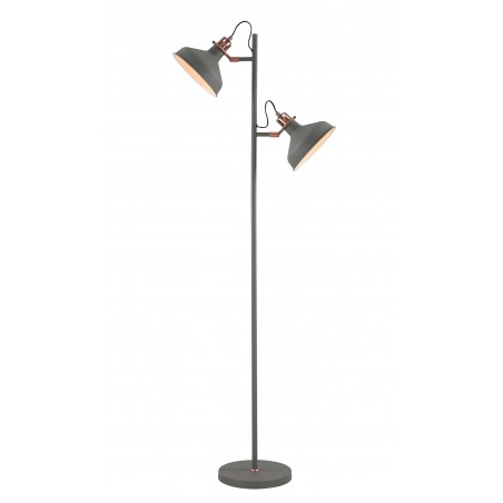 Hydra Floor Lamp, 2 x E27, Sand Grey/Copper/White DELight - 1