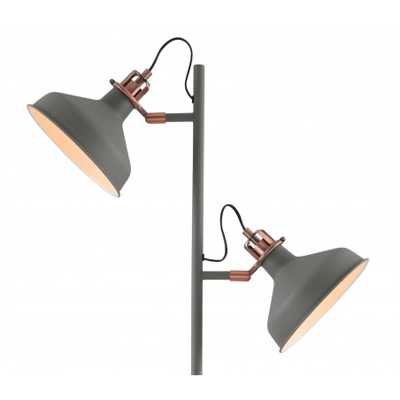 Hydra Floor Lamp, 2 x E27, Sand Grey/Copper/White DELight - 5