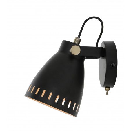 Pavo Adjustable Wall Lamp, 1 x E27, Matt Black/Antique Brass/Khaki DELight - 1