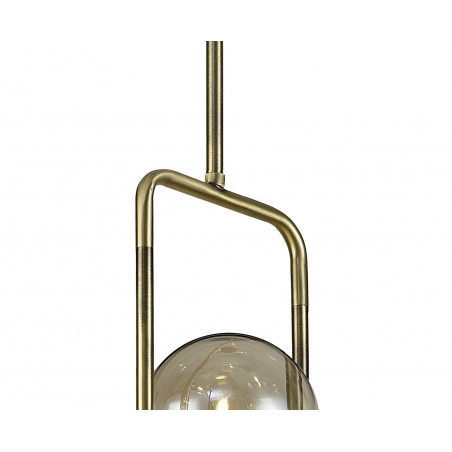 Gala Fixed Pendant, 12 Light G9, Matt Black/Antique Brass/Cognac Glass DELight - 7