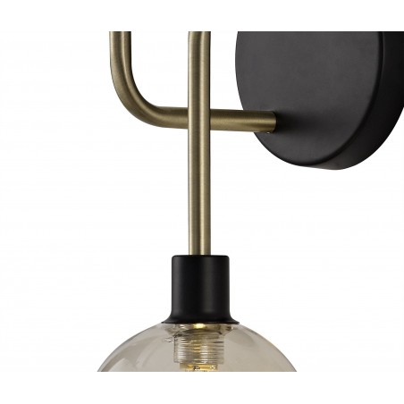 Gala Wall Lamp, 2 Light G9, Matt Black/Antique Brass/Cognac Glass DELight - 9