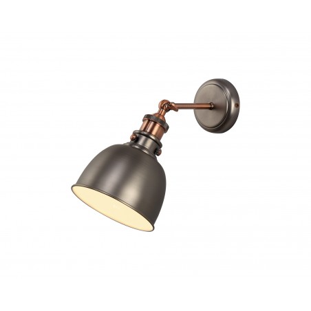 Comet Adjustable Wall Lamp, 1 x E27, Antique Silver/Copper/White DELight - 1