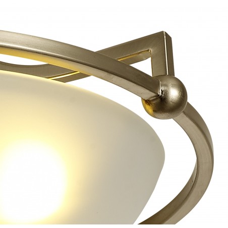 Saman Semi-Flush Ceiling, 3 Light E27, Antique Brass/Frosted Glass DELight - 5