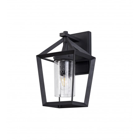 Vela Down Wall Lamp, 1 x E27, IP54, Anthracite/Clear Rain Drop Effect Glass, 2yrs Warranty DELight - 3