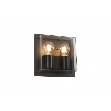 Antia Wall Lamp, 2 x E27, IP65, Anthracite/Clear PC, 2yrs Warranty DELight - 1