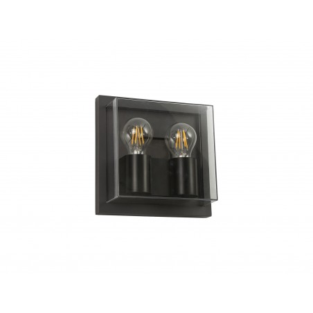 Antia Wall Lamp, 2 x E27, IP65, Anthracite/Clear PC, 2yrs Warranty DELight - 3