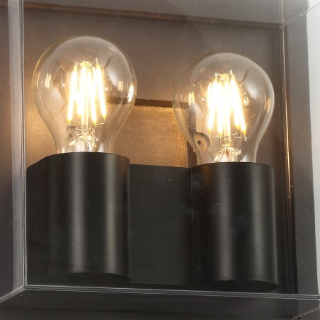 Antia Wall Lamp, 2 x E27, IP65, Anthracite/Clear PC, 2yrs Warranty DELight - 5