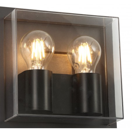 Antia Wall Lamp, 2 x E27, IP65, Anthracite/Clear PC, 2yrs Warranty DELight - 7