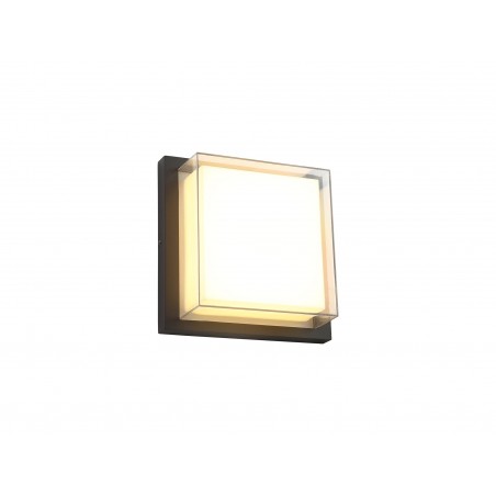 Antia Wall Lamp, 1 x 16W LED, 3000K, 1135lm, IP65, Anthracite/Opal/Clear PC, 3yrs Warranty DELight - 1