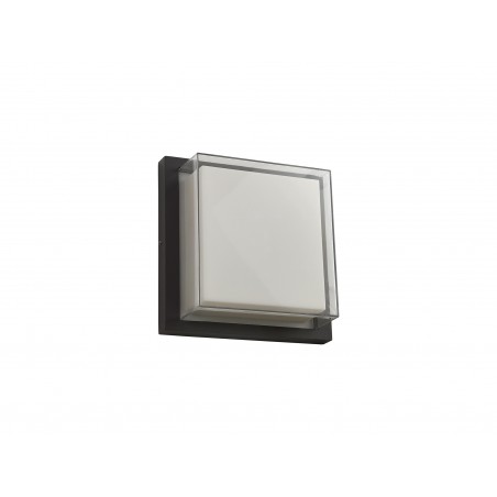 Antia Wall Lamp, 1 x 16W LED, 3000K, 1135lm, IP65, Anthracite/Opal/Clear PC, 3yrs Warranty DELight - 3